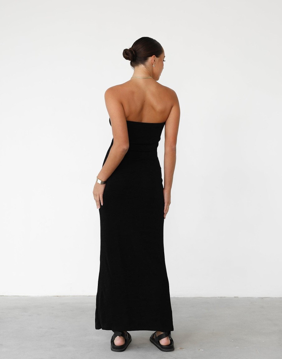 Clothing Pink Diamond Partywear | Abelle Maxi Dress (Black)