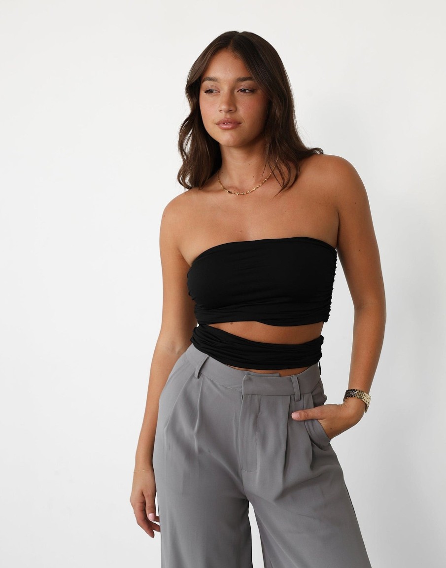 Clothing Lioness Crop Tops | Essence Top (Onyx) - By Lioness