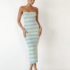 Clothing Charcoal Clothing Midi Dresses | Caymen Knit Midi Dress (Blue/Green)