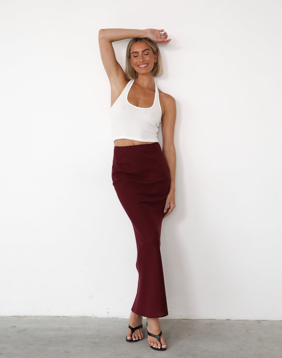 Clothing Charcoal Clothing Skirts | Cleo Linen Maxi Skirt (Shiraz)