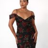 Clothing Charcoal Clothing Partywear | Lily Maxi Dress (Black Floral)