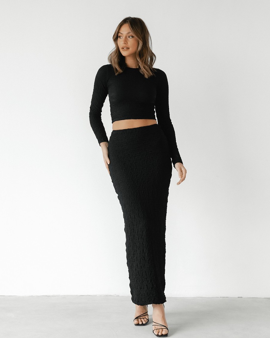 Clothing Qtrend Skirts | Ellah Maxi Skirt (Black)