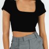 Clothing Charcoal Clothing Basics Edit | Kenz Crop Top (Black)