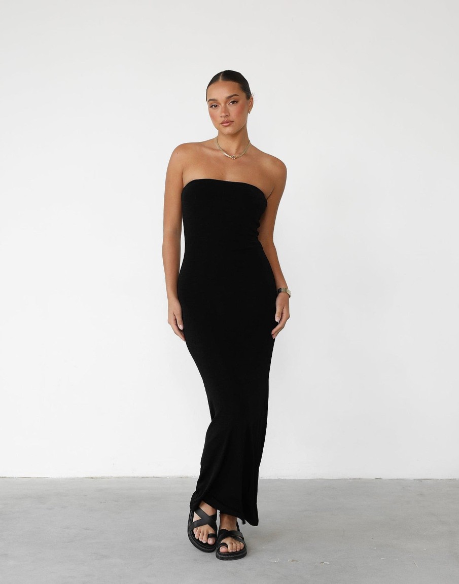 Clothing Pink Diamond Partywear | Abelle Maxi Dress (Black)