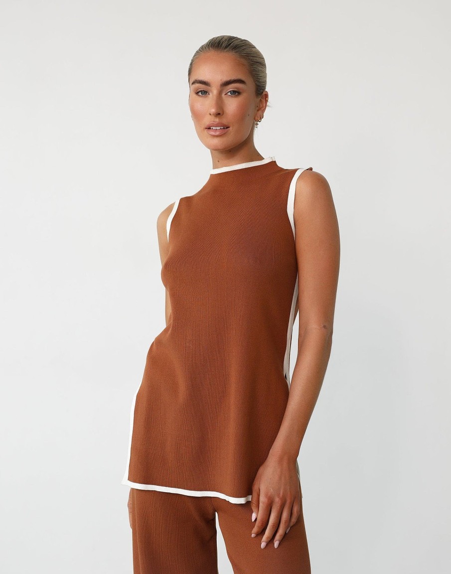 Clothing White Closet Workwear | Janine Top (Cinnamon)