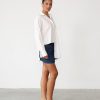 Clothing VogueMax Workwear | Alizha Asymmetrical Shirt (White)