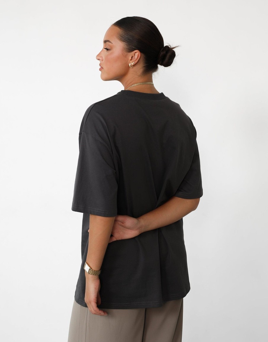 Clothing Charcoal Clothing Shirts + Blouses | Luca Oversized Tee (Slate)