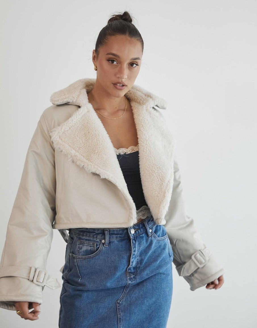 Clothing Lioness Jackets + Coats | Off Duty Jacket (Cream) - By Lioness