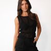 Clothing Charcoal Clothing Partywear | Leomie Top (Black)