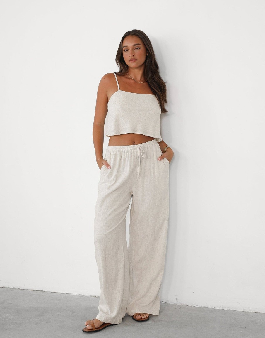 Clothing CHARCOAL CLOTHING Pants | Kaye Linen Pants (Beige)