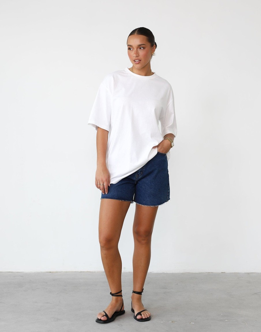 Clothing Charcoal Clothing Shirts + Blouses | Luca Oversized Tee (White)