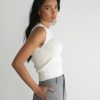 Clothing Desire Workwear | Cooran Knit Crop Top (White)