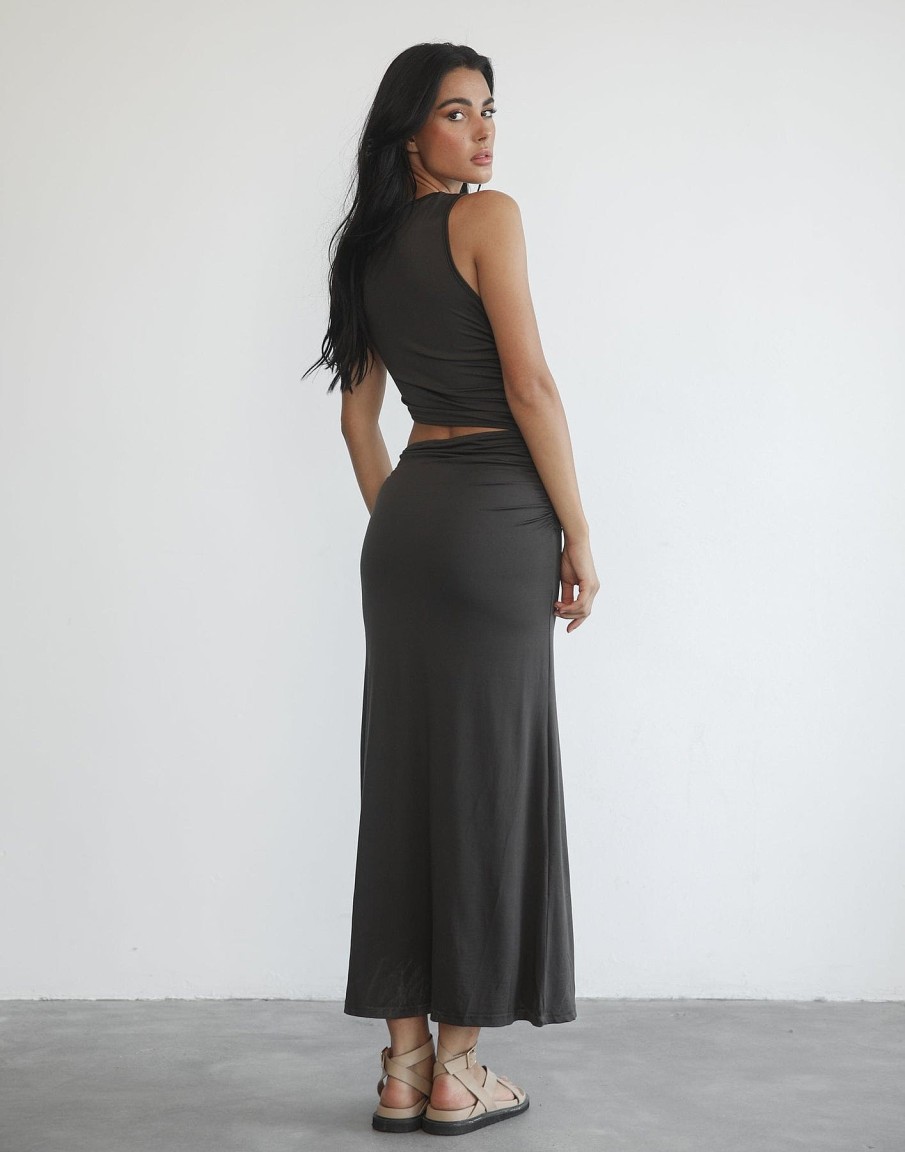 Clothing Into Fashion Partywear | Shari Maxi Dress (Dark Grey)