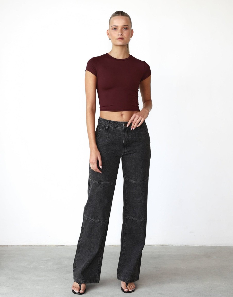 Clothing Qtrend Basics Edit | Cobie Top (Wine)