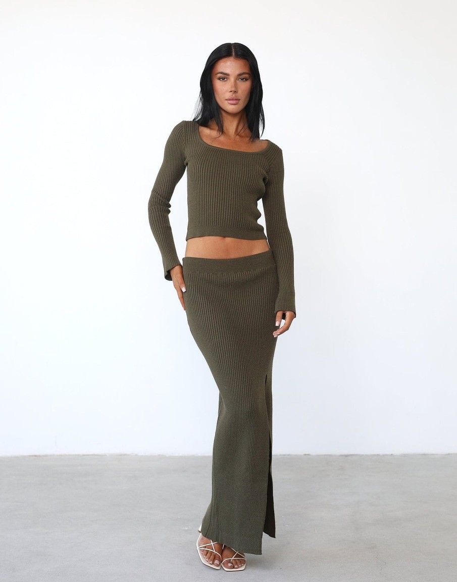 Clothing Thanne Long Sleeve Tops | Esmie Long Sleeve Top (Burnt Olive)