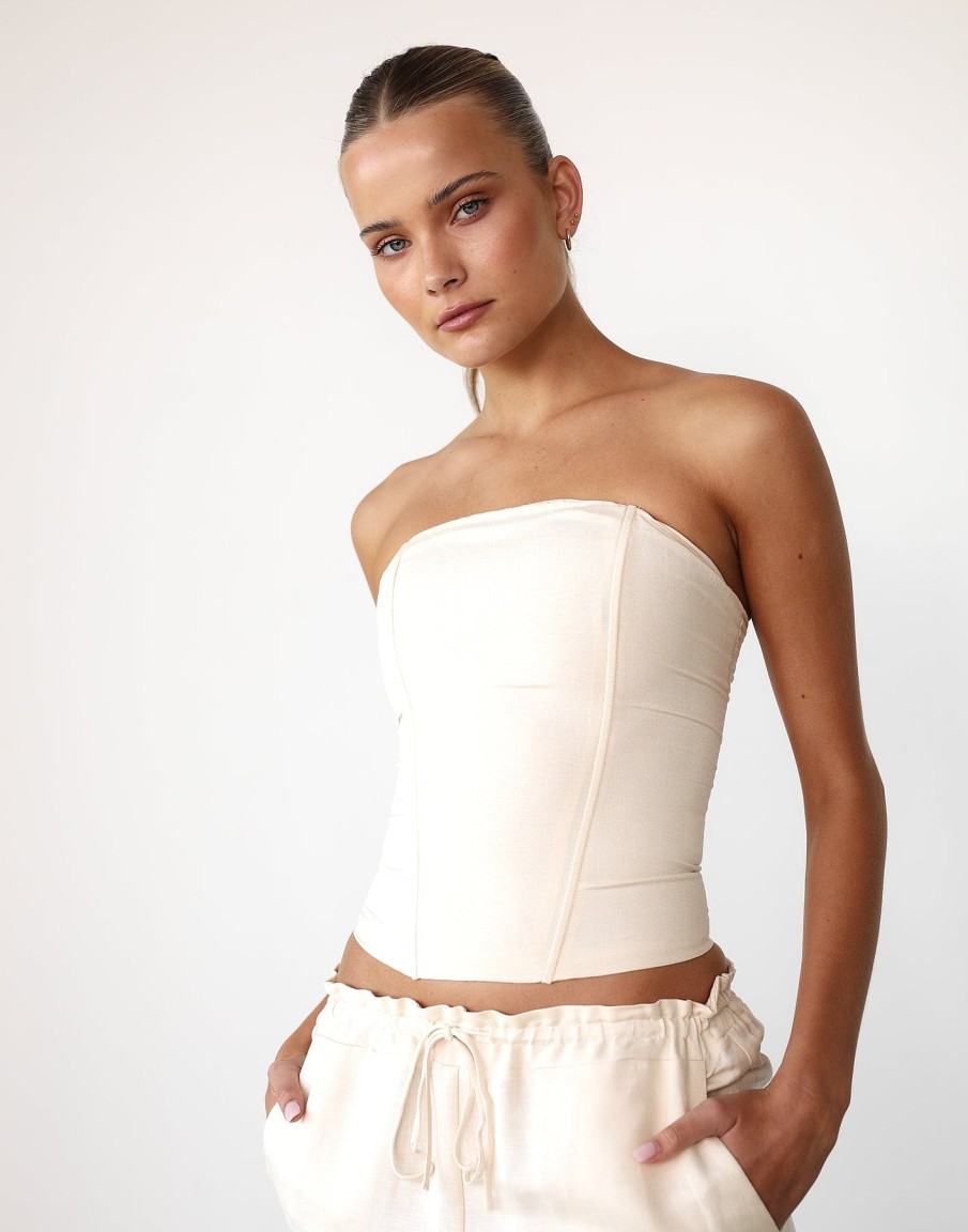 Clothing Lioness Crop Tops | Catalonia Tube Top (Off White) - By Lioness