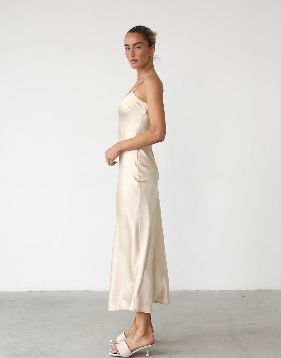 Clothing Charcoal Clothing Partywear | Martha Maxi Dress (Sandstone)