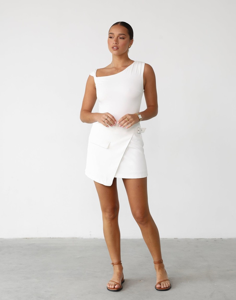 Clothing VogueMax Skirts | Kamala Mini Skirt (White)