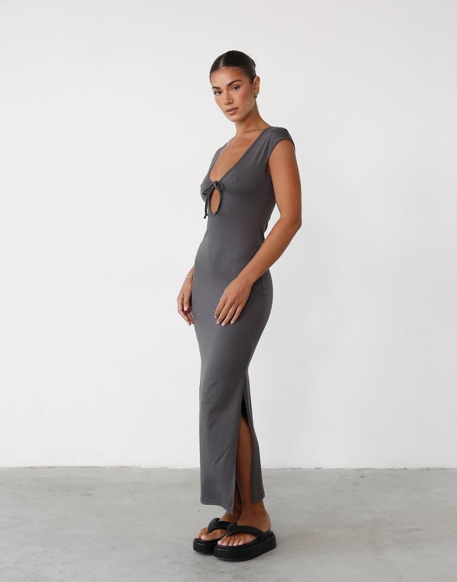 Clothing Mint Vanilla Basics Edit | Tegan Maxi Dress (Charcoal)