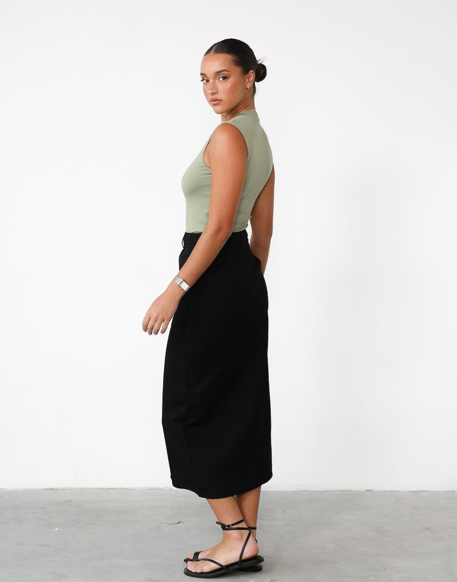 Clothing Luvalot Basics Edit | Leiya Midi Skirt (Black)