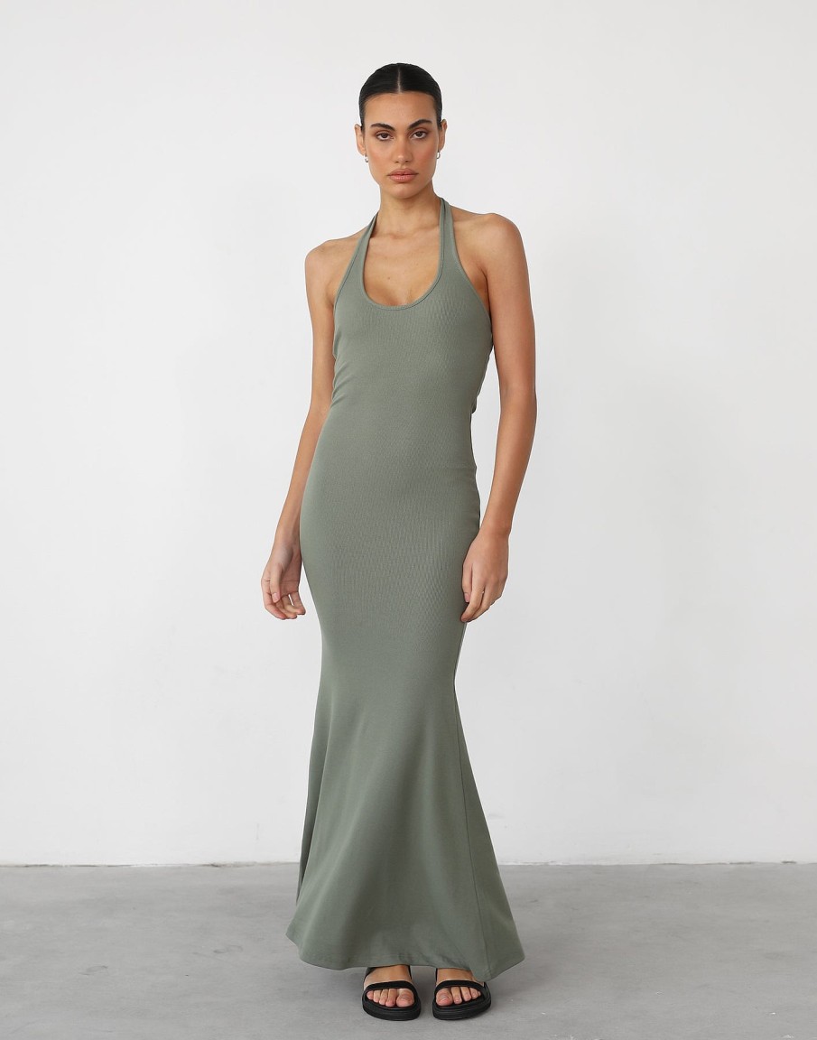 Clothing Pink Diamond Maxi Dresses | Eve Maxi Dress (Olive)