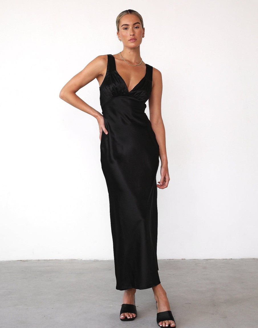 Clothing Charcoal Clothing Maxi Dresses | Piper Maxi Dress (Black)