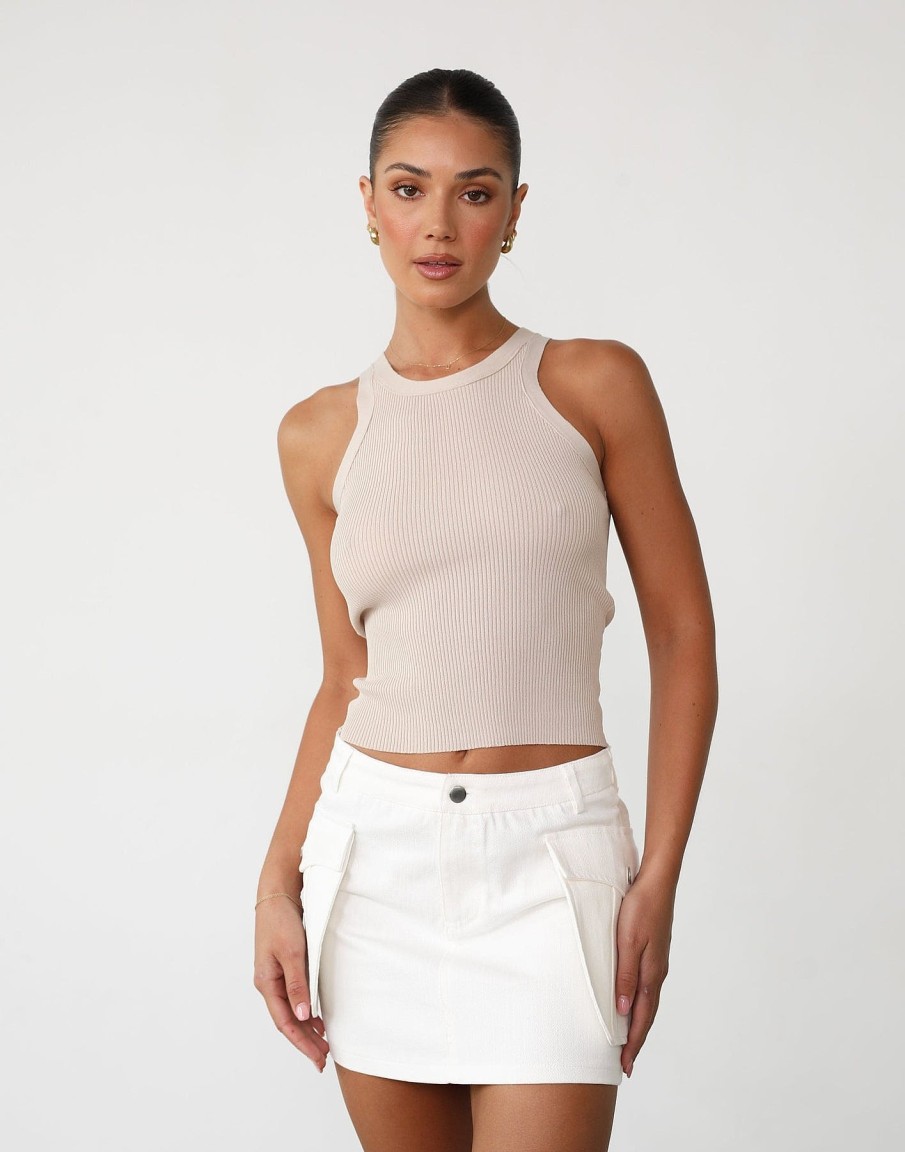 Clothing QTrend Basics Edit | Cassidy Tank Top (Almond)