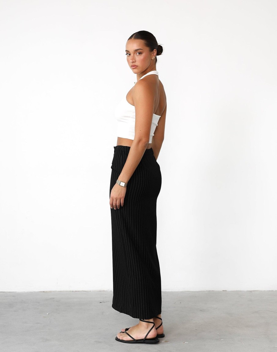 Clothing Alive Girl Workwear | Sav Maxi Skirt (Black Pinstripe)