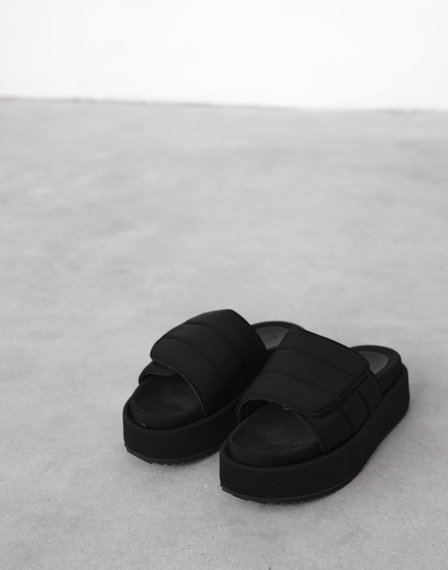 Shoes Billini | Galaxy Slides (Black Neoprene) - By Billini