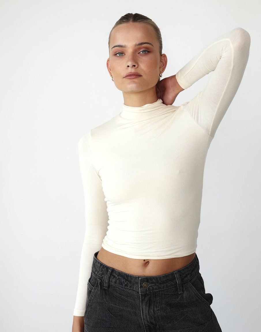 Clothing Charcoal Clothing Basics Edit | Benny Long Sleeve Top (Cream)