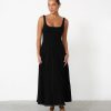 Clothing Pink Diamond Partywear | Kella Denim Maxi Dress (Black)