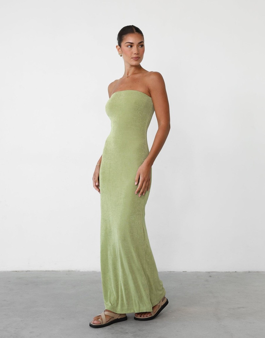 Clothing Pink Diamond Partywear | Abelle Maxi Dress (Lime)