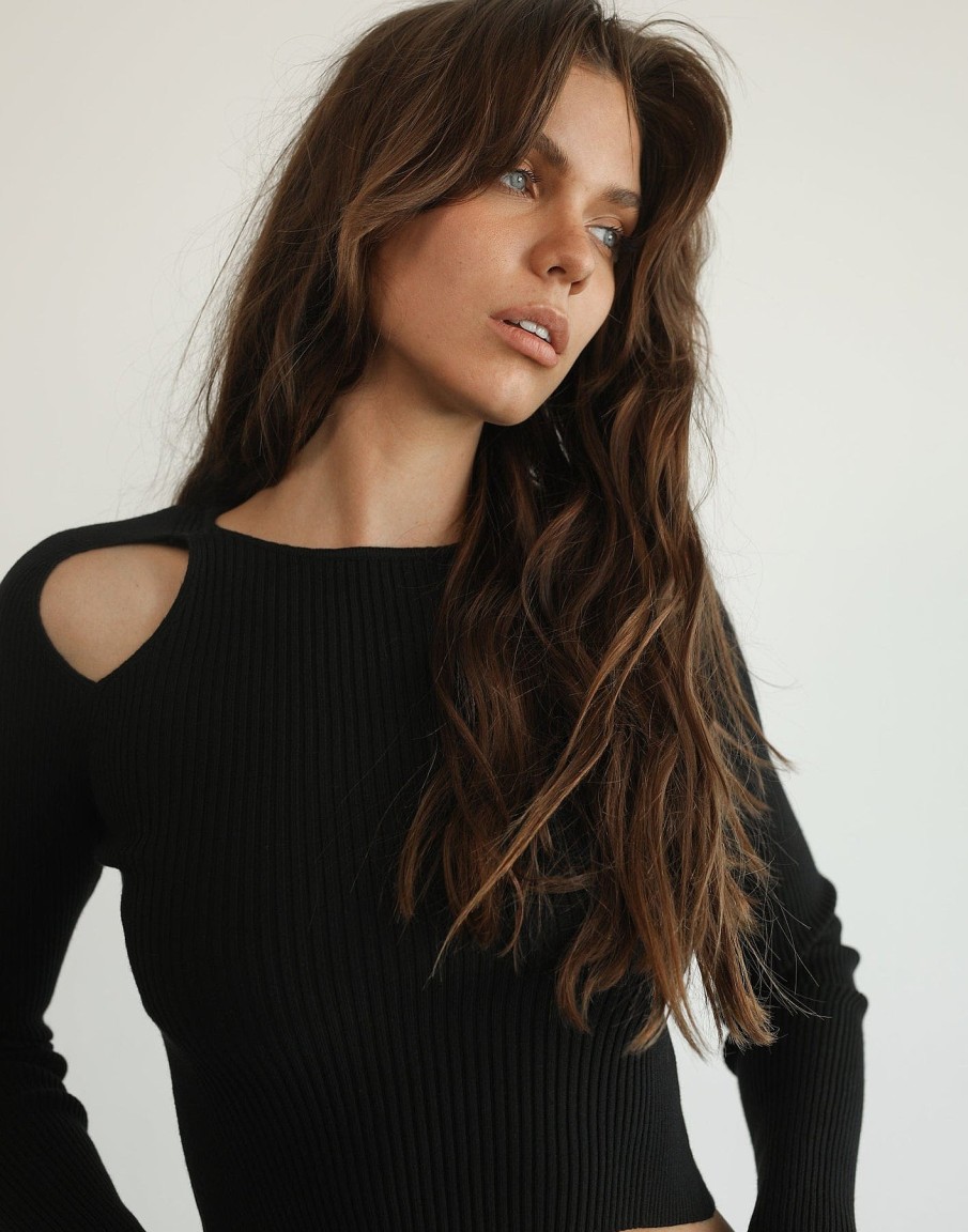 Clothing Alive Girl Long Sleeve Tops | Celeste Long Sleeve Top (Black)