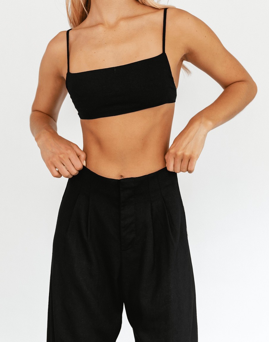 Clothing Charcoal Clothing Basics Edit | Cairo Crop Top (Black)