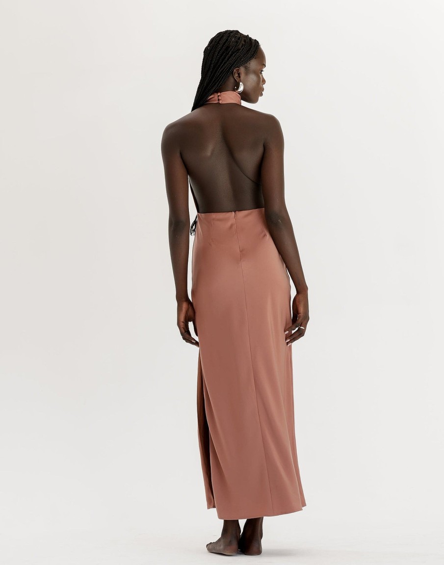 Clothing Charcoal Clothing Partywear | Clara Maxi Dress (Dusty Rose)