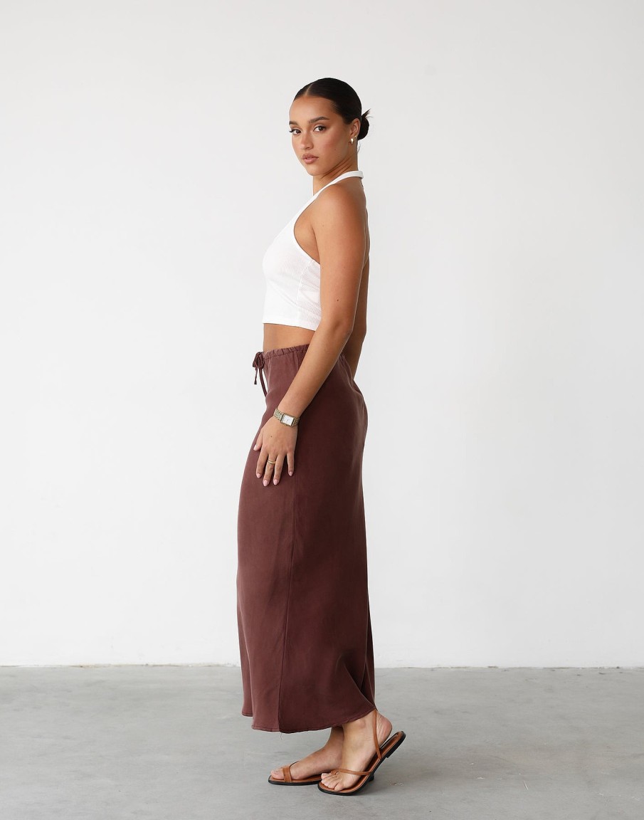 Clothing White Closet Basics Edit | Amalie Maxi Skirt (Chestnut)