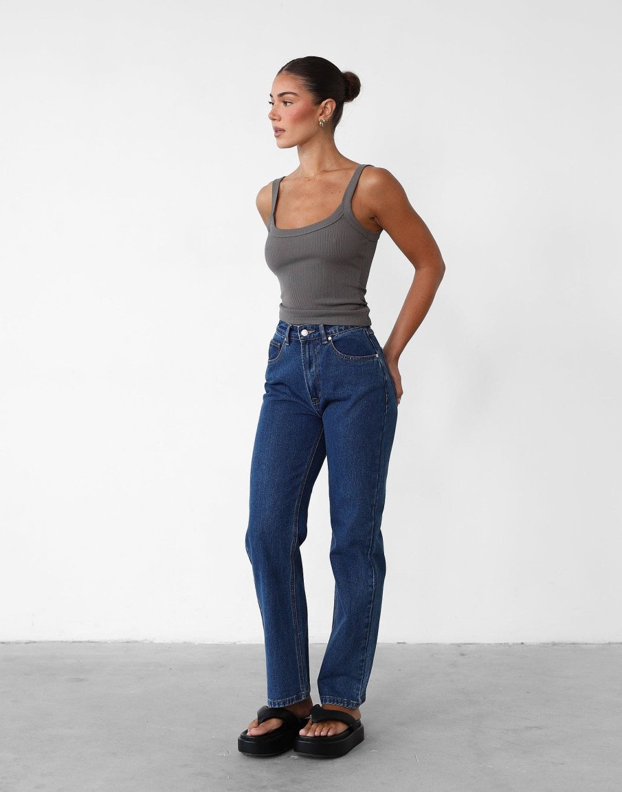 Clothing Charcoal Clothing Denim Edit | Cooper Wide Leg Jeans (Dark Denim)