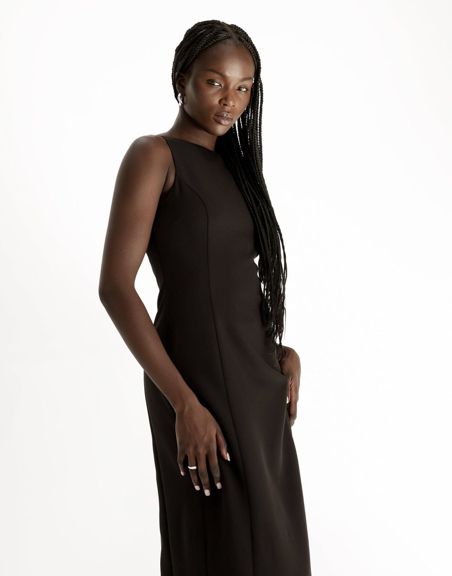 Clothing Charcoal Clothing Basics Edit | Evelyn Maxi Dress (Black)