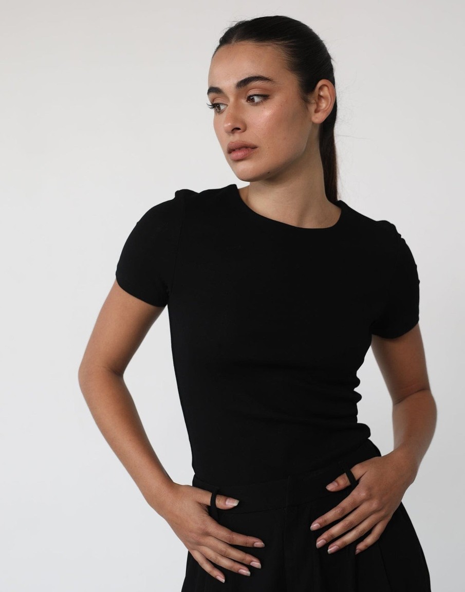 Clothing White Closet Basics Edit | Sombra Tee (Black)