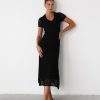 Clothing CHARCOAL Midi Dresses | Hennie Midi Dress (Black)