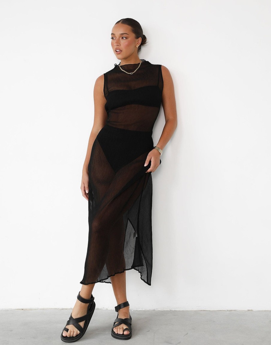 Clothing CHARCOAL CLOTHING Maxi Dresses | Solar Maxi Dress (Black)