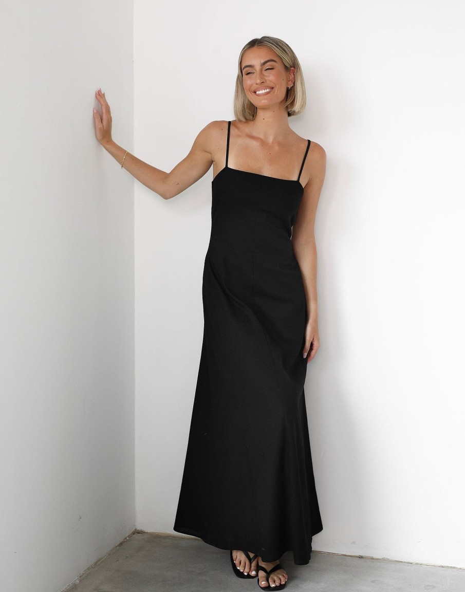 Clothing Charcoal Clothing Maxi Dresses | Norah Maxi Dress (Black)