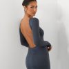 Clothing Charcoal Clothing Partywear | Luna Long Sleeve Maxi Dress (Slate)