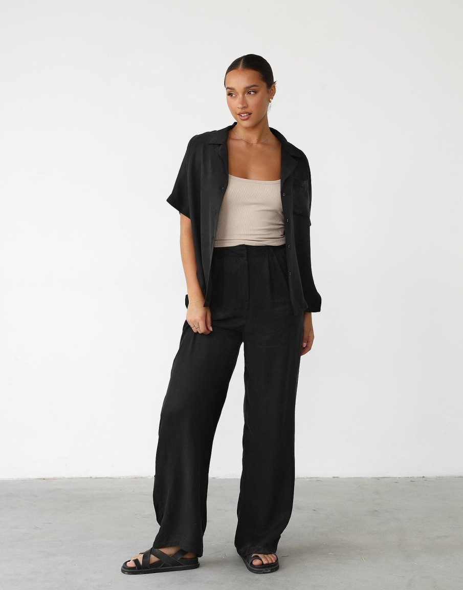 Clothing White Closet Shirts + Blouses | Amalie Shirt (Black)