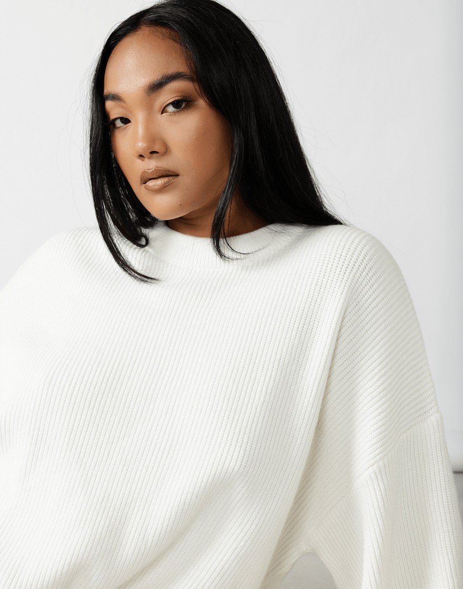 Clothing Charcoal Clothing Knitwear | Cody Oversized Jumper (Cream)