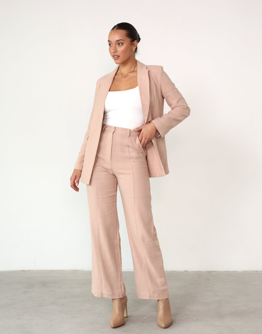 Clothing White Closet Pants | Richie Linen Pants (Blush)