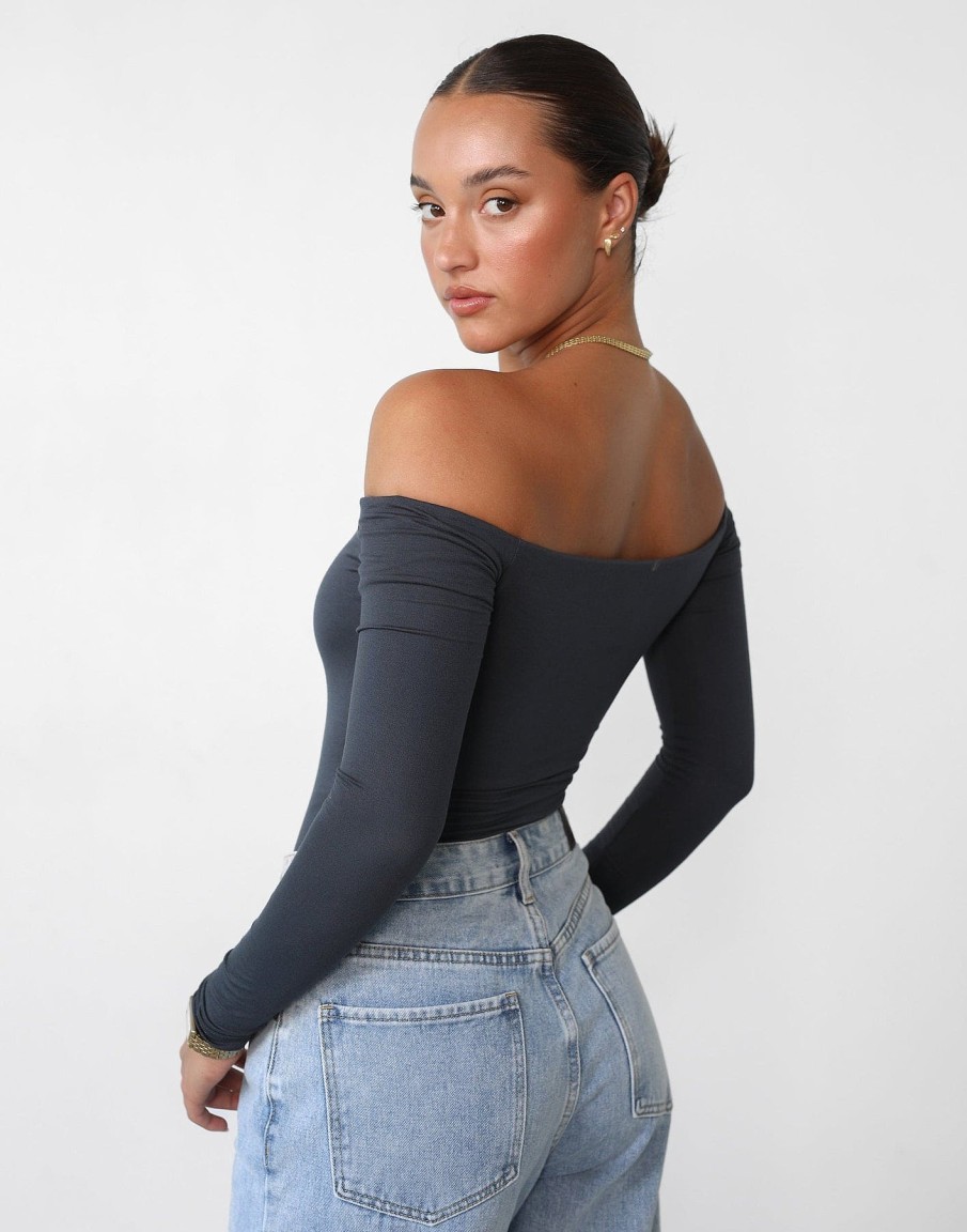 Clothing Charcoal Clothing Basics Edit | Iris Bodysuit (Charcoal)