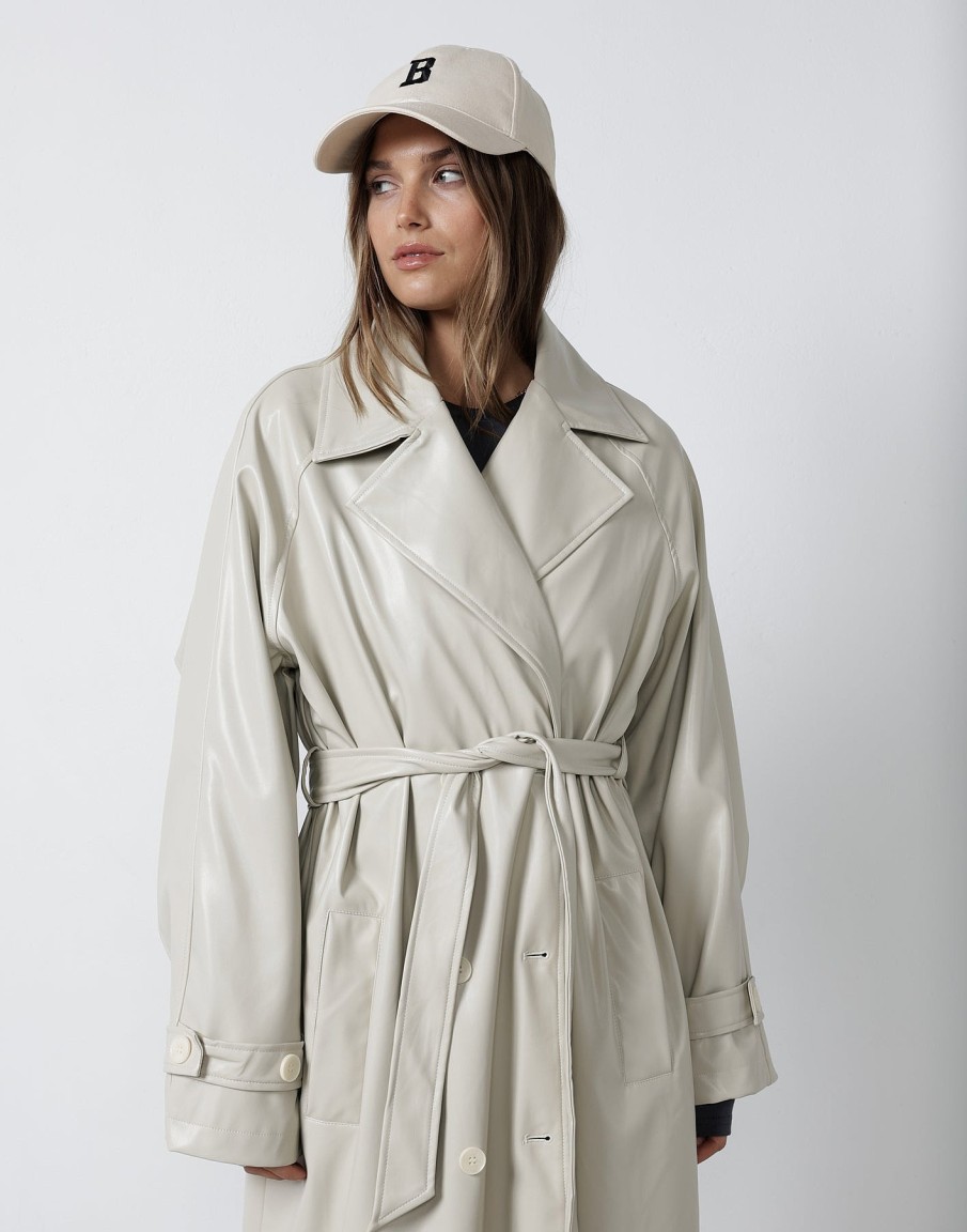 Clothing Qtrend Jackets + Coats | Wilana Trench Coat (Cream)