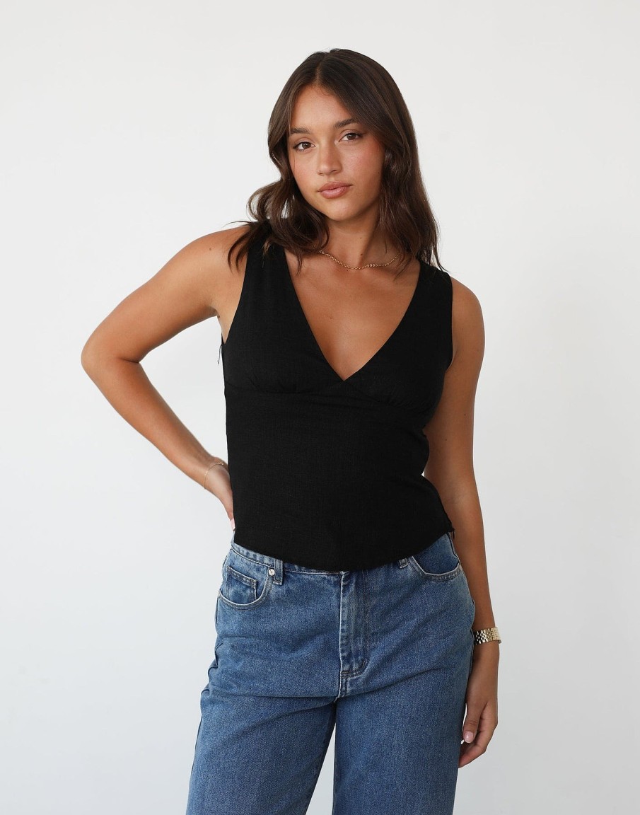 Clothing Charcoal Clothing Crop Tops | Amor Top (Black)