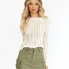 Clothing Charcoal Clothing Knitwear | Ruby Long Sleeve Top (Cream)